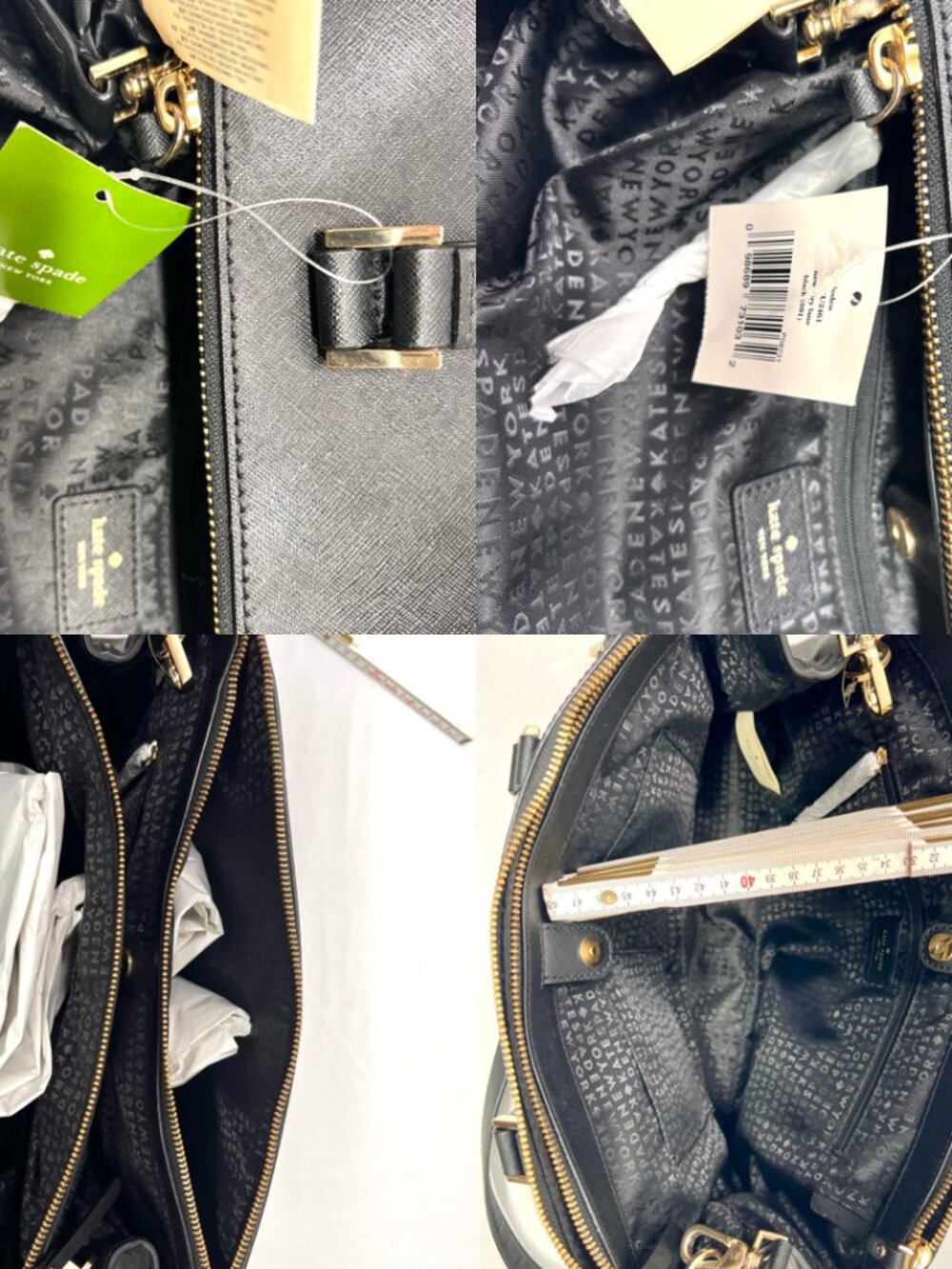 New Kate Spade Newbury Lane Joden Black Saffiano Leather XL Tote Bag+ Pink Scarf - Picture 12 of 16